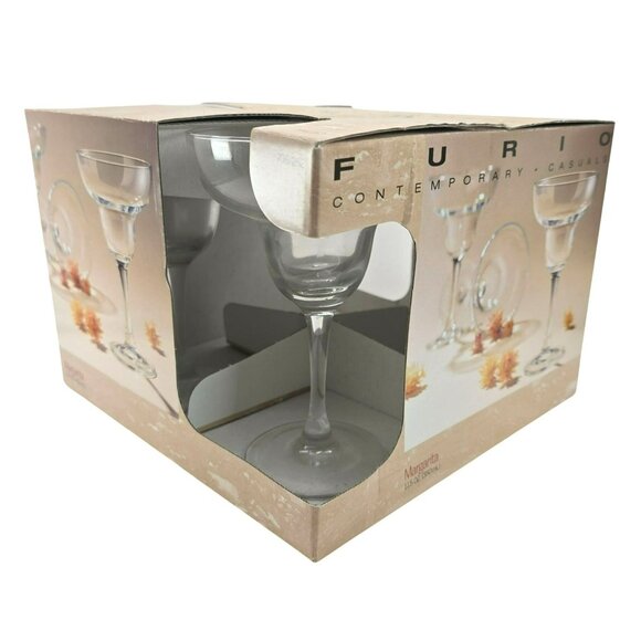 Margarita Glasses Set of 4 11.5 Oz By Furio Contemporary Casuals Clear JJ3801 - Picture 2 of 7